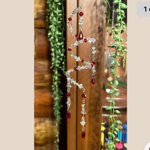 Spiral Suncatcher Swarovski Red Crystals Ornament